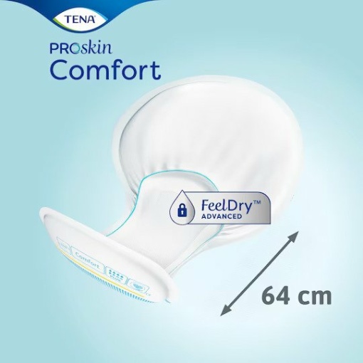 Product Image of Tena Comfort Plus showing the length of the pad