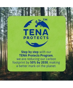 TENA advertisement for their TENA Protects program. The text reads 