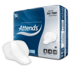 Image of a box of attends for men active protection incontinence pads. The box is blue and white with the Attends logo and the text "Attends, For Men, Active Protection, 4, Neu! (New!), ACE