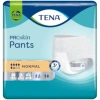 A package of TENA ProSkin Pants Normal incontinence pants, designed for adults with moderate incontinence. The pants are unisex and come in a variety of sizes. They are made with soft, breathable materials and have a comfortable, close-fitting design